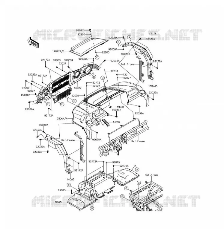 FRONT FENDER Kawasaki SSV 1000 2016 MULE PRO-DXT  KAF1000CGF