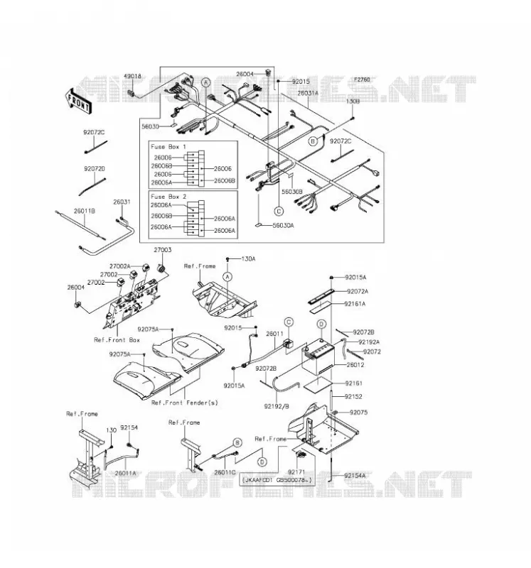 CHASSIS ELECTRICAL EQUIPMENT Kawasaki SSV 1000 2016 MULE PRO-DX  KAF1000DGF