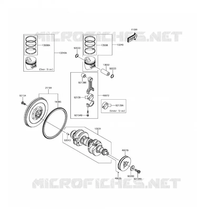 CRANKSHAFT - PISTON Kawasaki SSV 1000 2017 MULE PRO-DX  KAF1000EHF