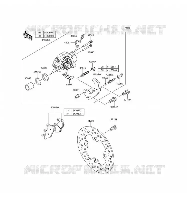FRONT BRAKE Kawasaki SSV 1000 2017 MULE PRO-DX  KAF1000EHF