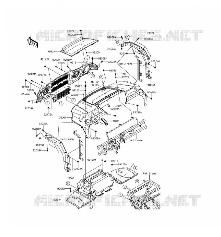 FRONT FENDER Kawasaki SSV 1000 2017 MULE PRO-DX  KAF1000EHF