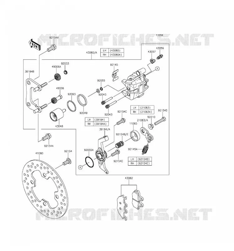 REAR BRAKE Kawasaki SSV 1000 2016 MULE PRO-DX  KAF1000FGF