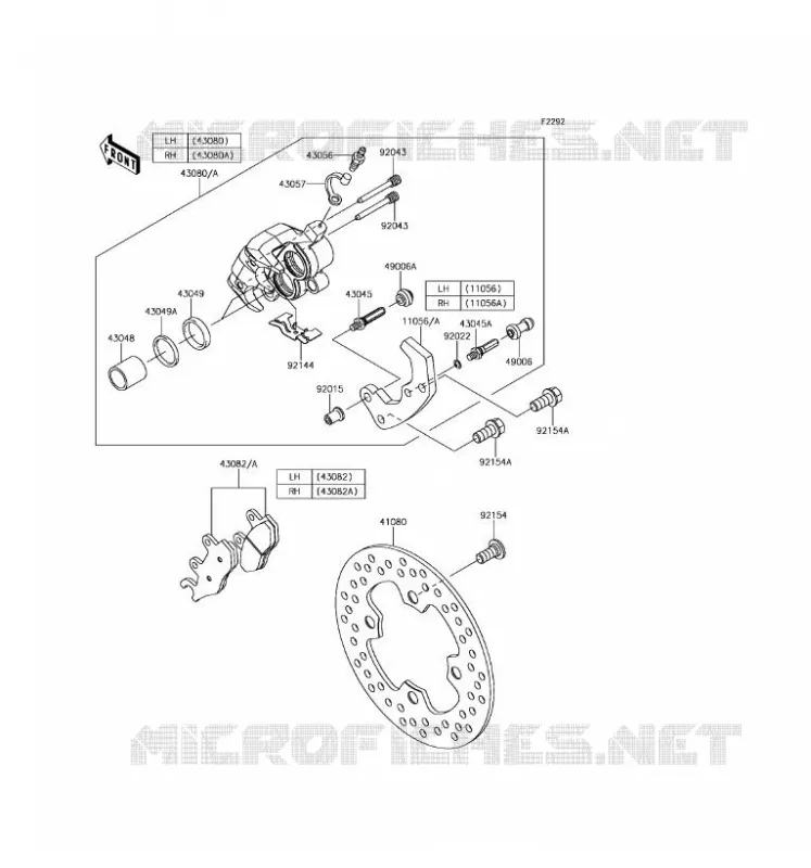 FRONT BRAKE Kawasaki SSV 1000 2017 MULE PRO-DX  KAF1000FHF