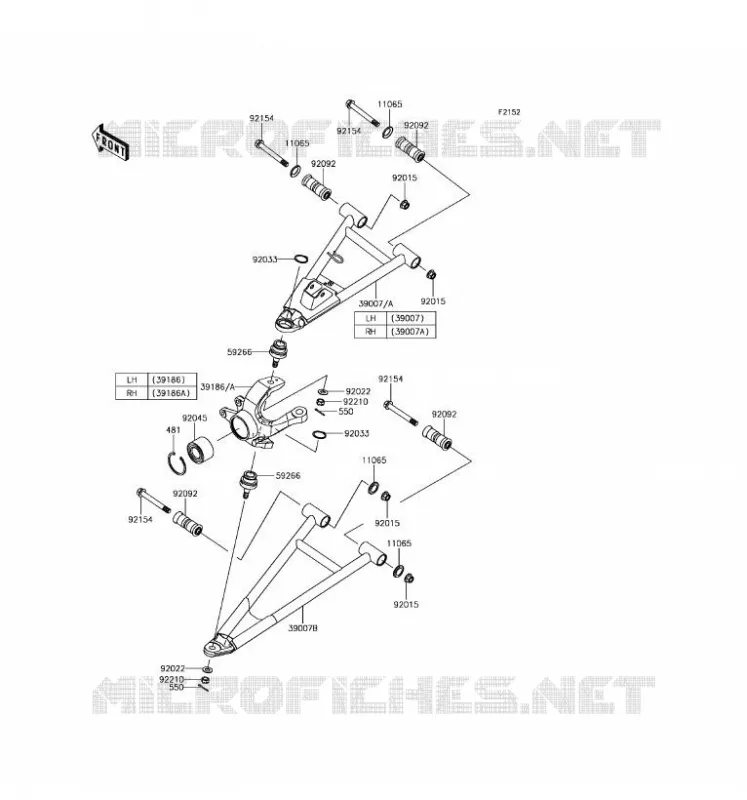 FRONT SUSPENSION - SHOCK ABSORBER Kawasaki SSV 1000 2017 MULE PRO-DX  KAF1000FHF