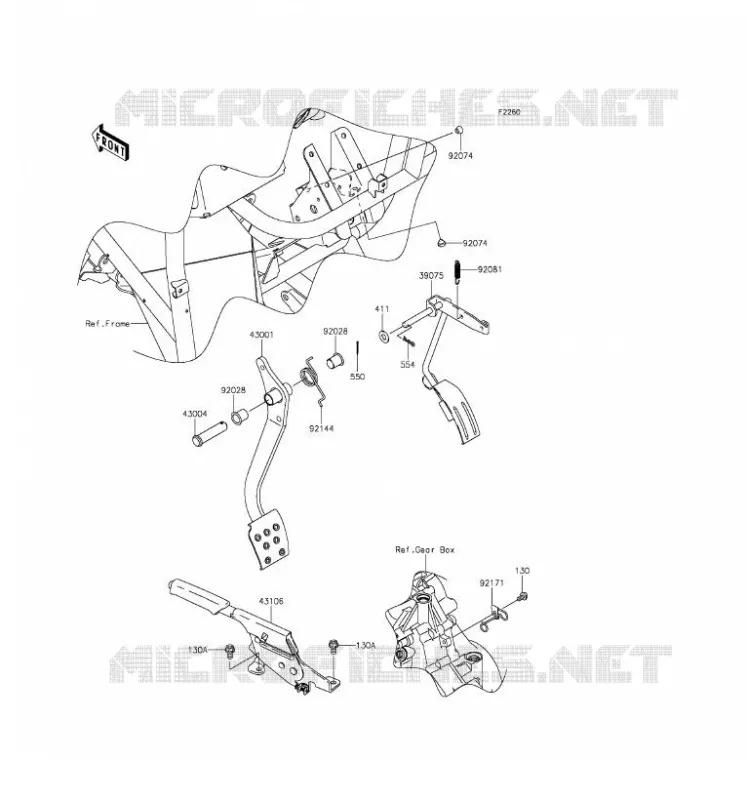 BRAKE PEDAL Kawasaki SSV 400 2016 MULE 610 4X4  KAF400AGF