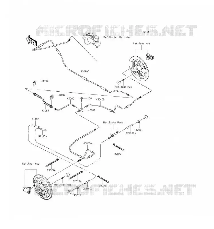 REAR BRAKE PIPE Kawasaki SSV 400 2016 MULE 610 4X4  KAF400AGF