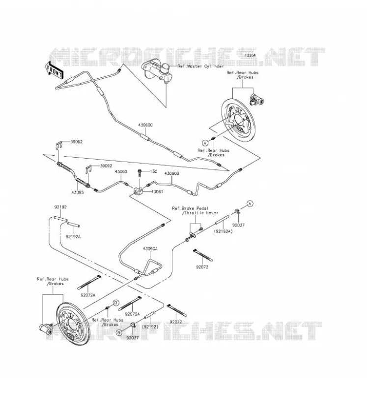 REAR BRAKE PIPE Kawasaki SSV 400 2016 MULE 610 4X4  KAF400AGF