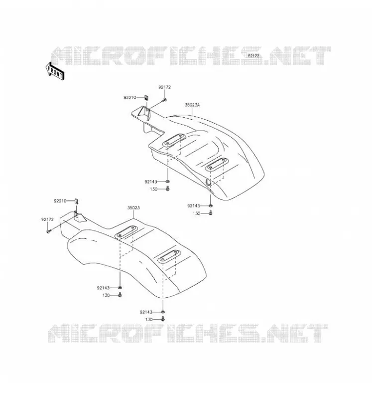 REAR FENDER Kawasaki SSV 400 2016 MULE 600  KAF400BGF