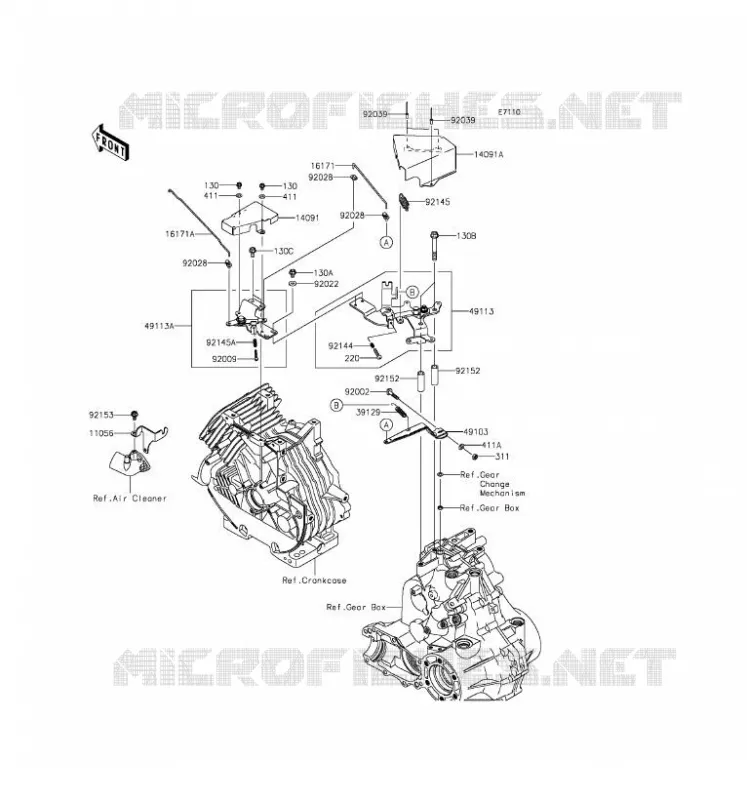 CONTROL Kawasaki SSV 400 2016 MULE 600  KAF400BGF