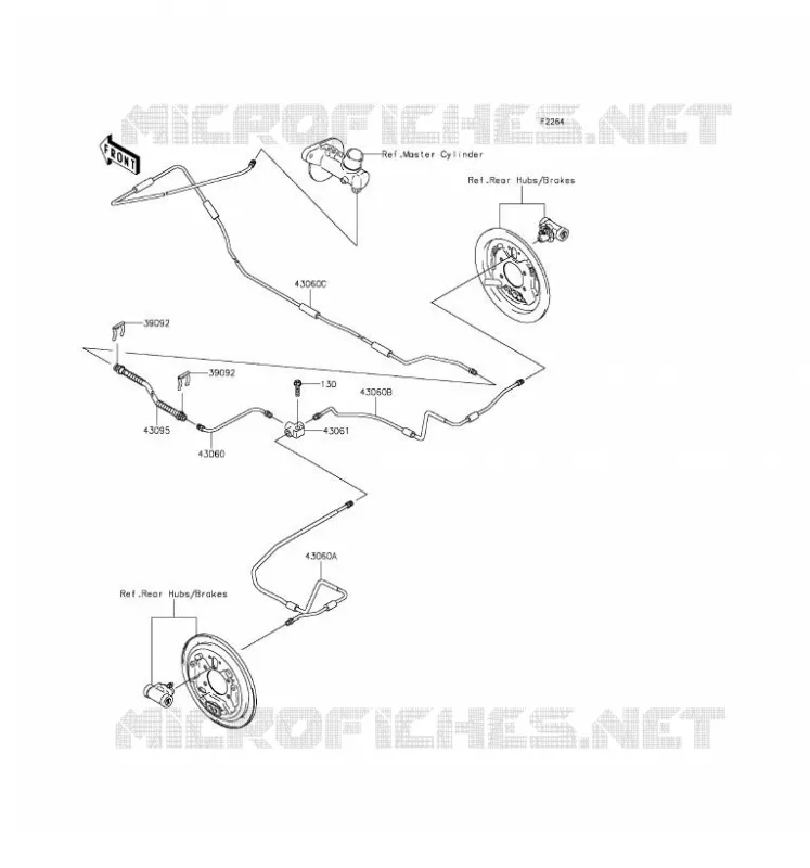 REAR BRAKE PIPE Kawasaki SSV 400 2016 MULE 600  KAF400BGF