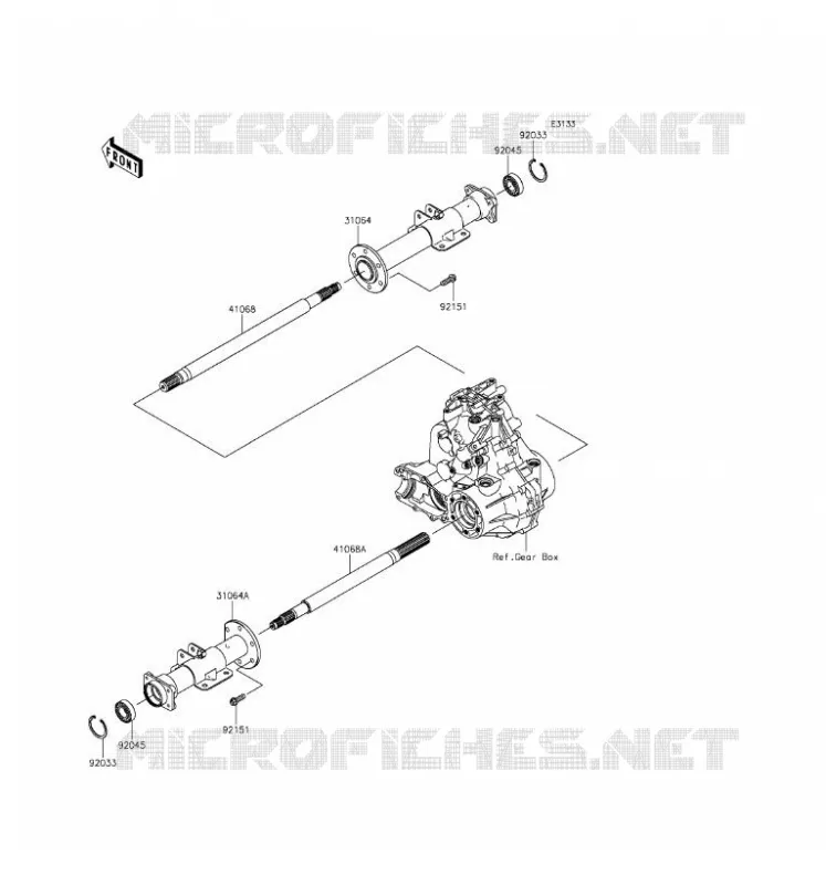 REAR AXLE Kawasaki SSV 400 2016 MULE 600  KAF400BGF