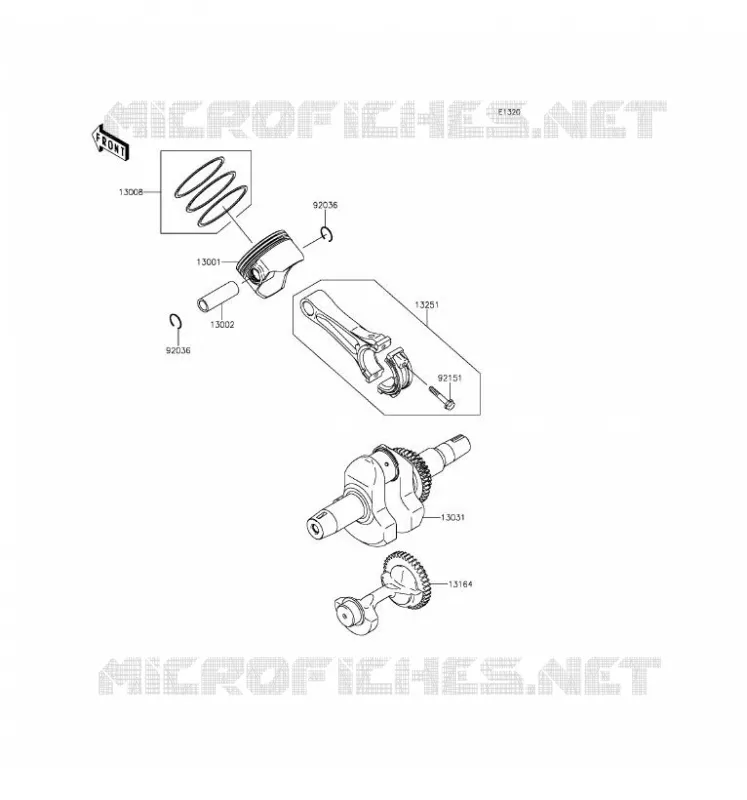 CRANKSHAFT - PISTON Kawasaki SSV 400 2016 MULE 610 4X4 XC  KAF400FGF