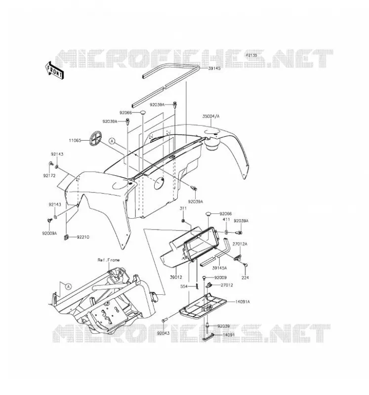 FRONT BOX Kawasaki SSV 400 2016 MULE 610 4X4 XC  KAF400FGF