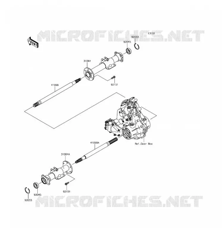 REAR AXLE Kawasaki SSV 400 2017 MULE SX  KAF400HHS