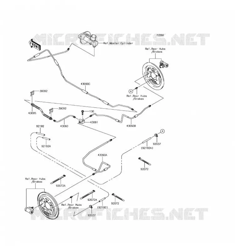 REAR BRAKE PIPE Kawasaki SSV 400 2017 MULE SX  KAF400HHS