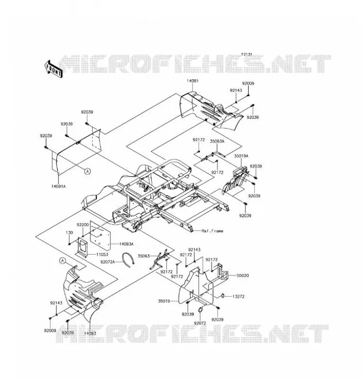 FRAME PARTS(ARRI&Egrave;RE) Kawasaki SSV 400 2017 MULE SX  KAF400HHS