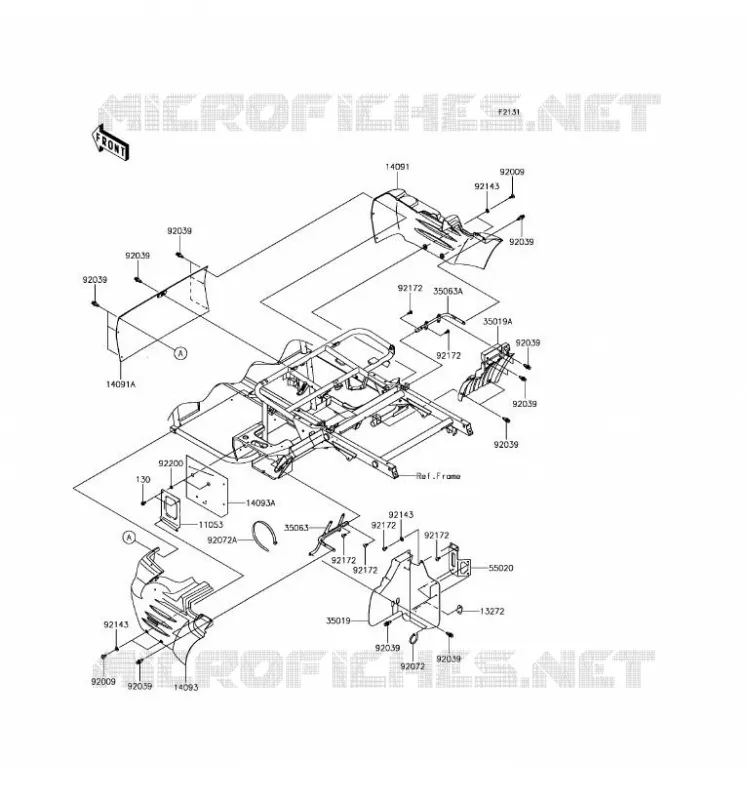 FRAME PARTS(ARRI&Egrave;RE) Kawasaki SSV 400 2017 MULE SX  KAF400JHF