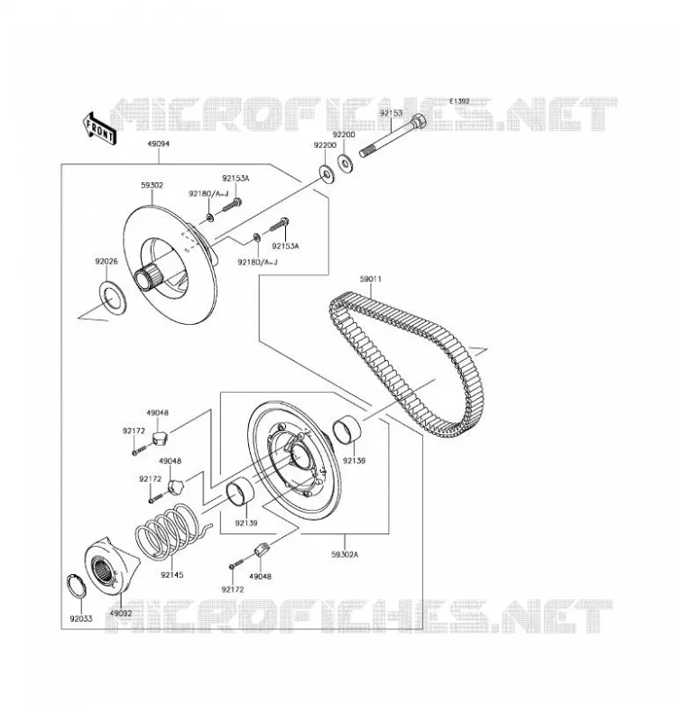 DRIVE CONVERTER - BELT Kawasaki SSV 400 2017 MULE SX  KAF400JHF