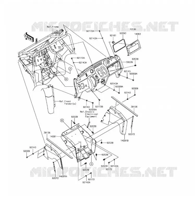FRAME PARTS(AVANT) Kawasaki SSV 400 2017 MULE SX  KAF400JHF
