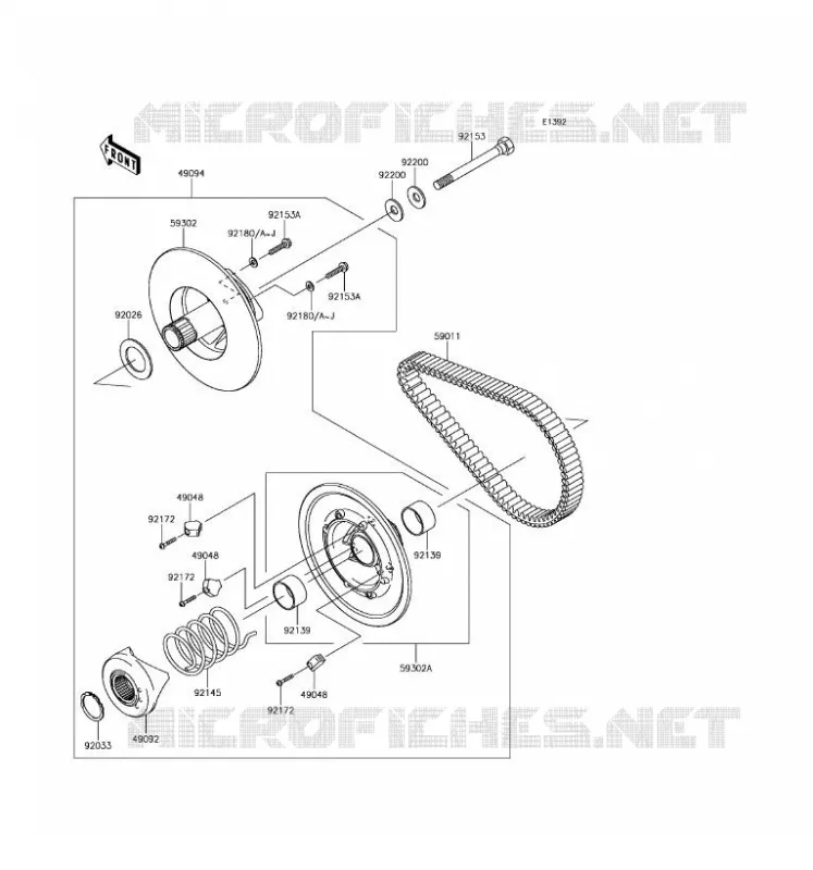 DRIVE CONVERTER - BELT Kawasaki SSV 400 2017 MULE SX  KAF400JHF