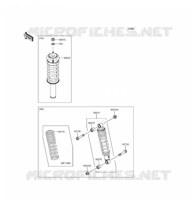SUSPENSION - SHOCK ABSORBER Kawasaki SSV 400 2017 MULE SX  KAF400JHS