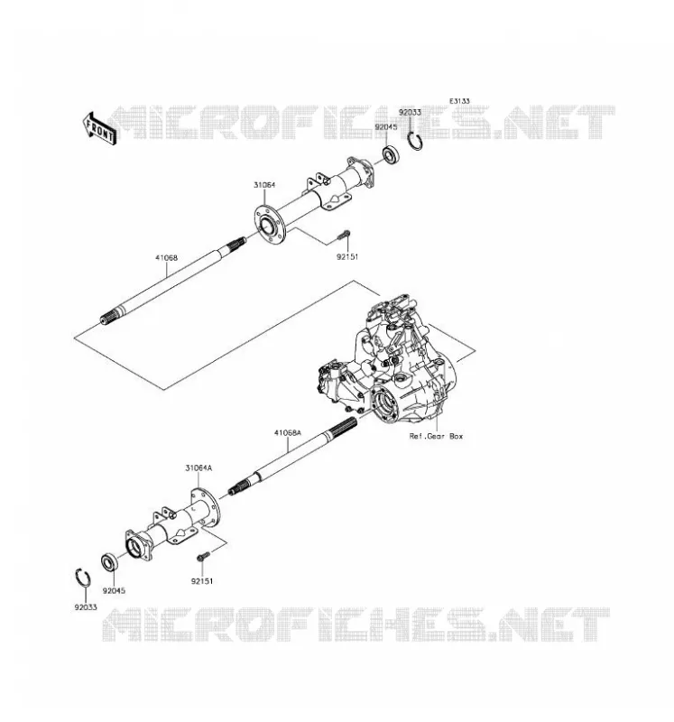 REAR AXLE Kawasaki SSV 400 2017 MULE SX  KAF400KHS