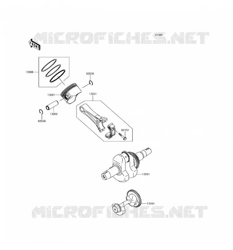 CRANKSHAFT - PISTON Kawasaki SSV 400 2017 MULE SX  KAF400NHF