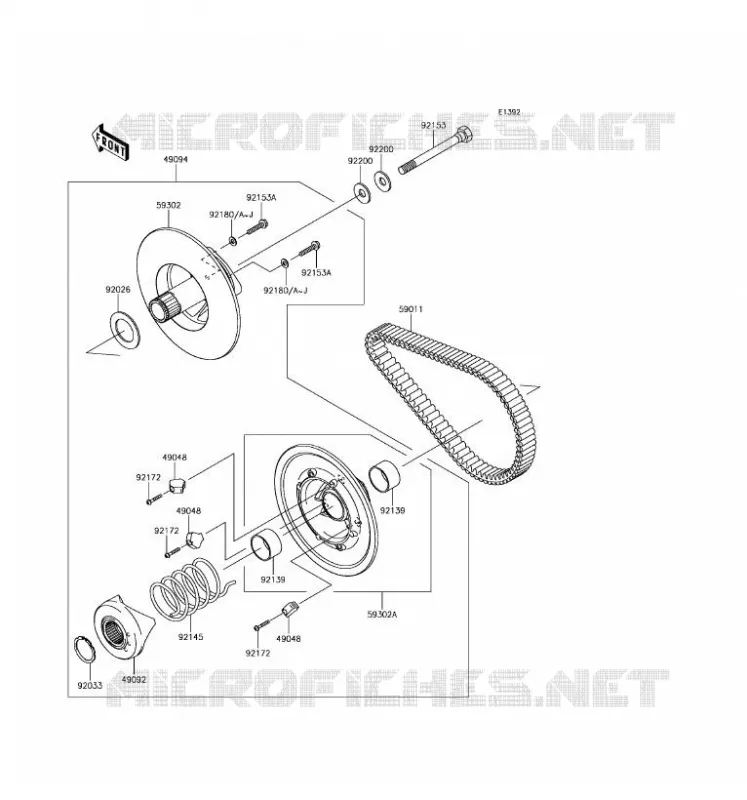 DRIVE CONVERTER - BELT Kawasaki SSV 400 2017 MULE SX  KAF400NHF