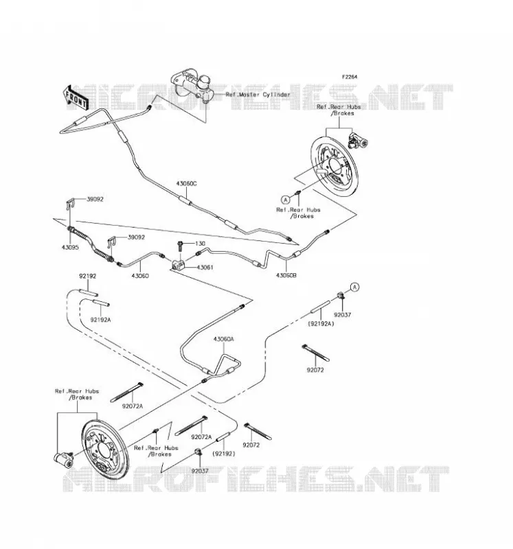 REAR BRAKE PIPE Kawasaki SSV 400 2017 MULE SX  KAF400NHF