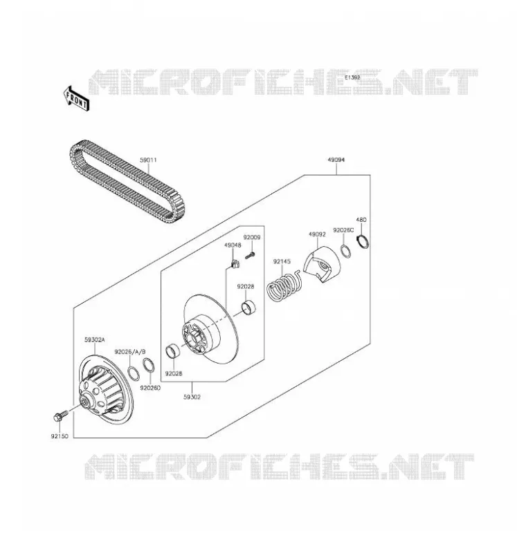DRIVE CONVERTER - BELT Kawasaki SSV 620 2016 MULE 4010 4X4  KAF620MGF