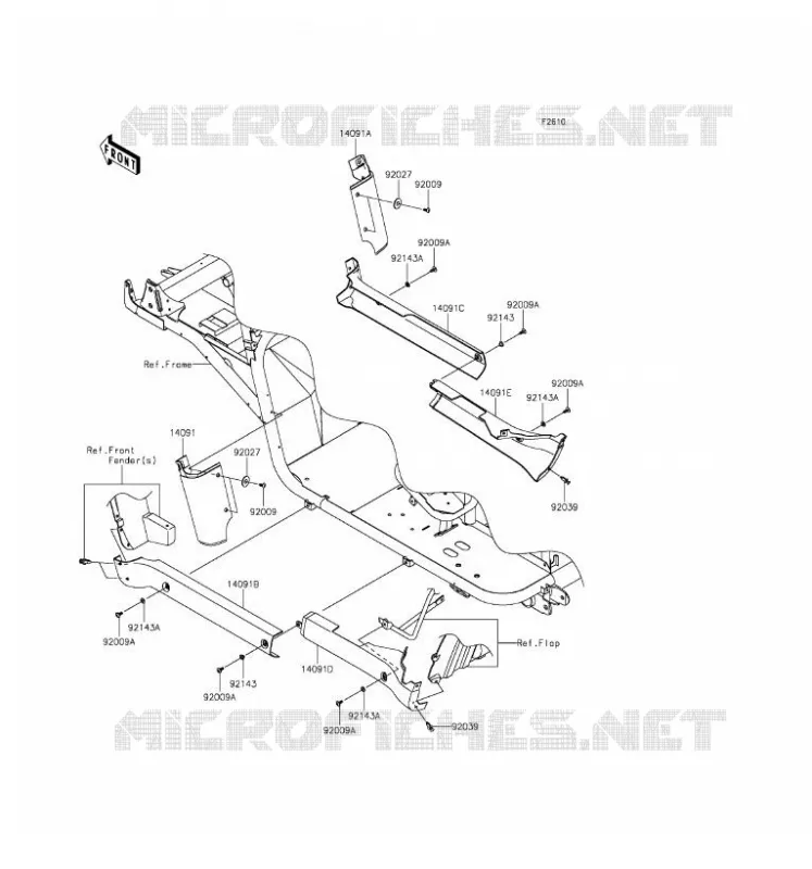 SIDE COVERS - CHAIN COVER Kawasaki SSV 620 2016 MULE 4010 4X4  KAF620MGF