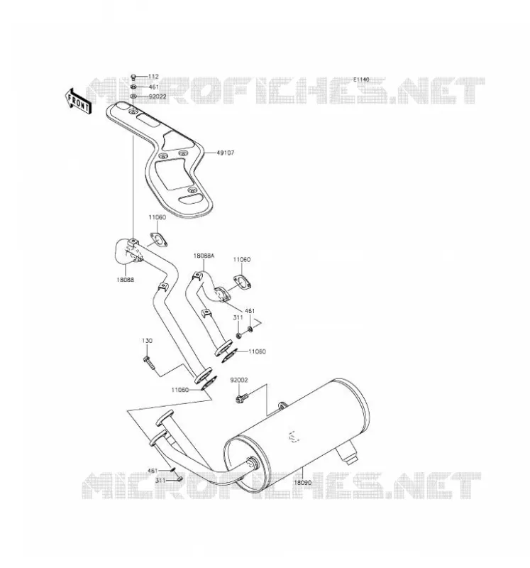 EXHAUST Kawasaki SSV 620 2016 MULE 4000  KAF620PGF