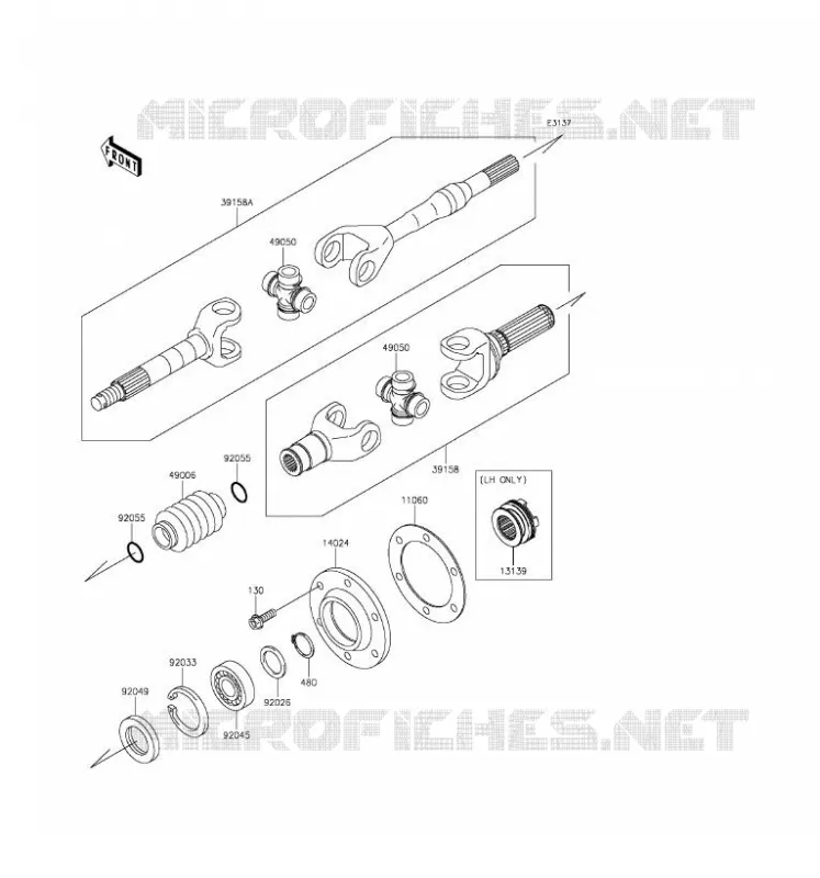 DRIVE SHAFT(ARRI&Egrave;RE) Kawasaki SSV 620 2016 MULE 4000  KAF620PGF