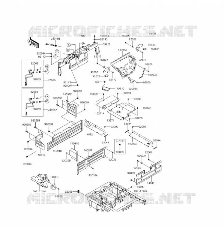 FRAME PARTS (COUVERTURE) Kawasaki SSV 620 2017 MULE 4010 TRANS 4X4  KAF620SHF