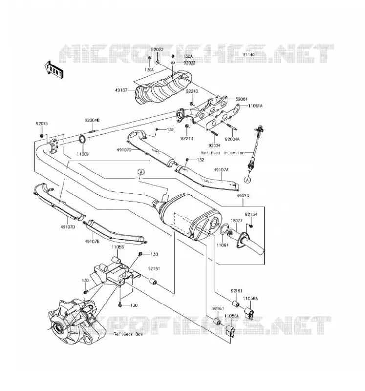 EXHAUST Kawasaki SSV 820 2017 MULE PRO-FXT  KAF820AHF