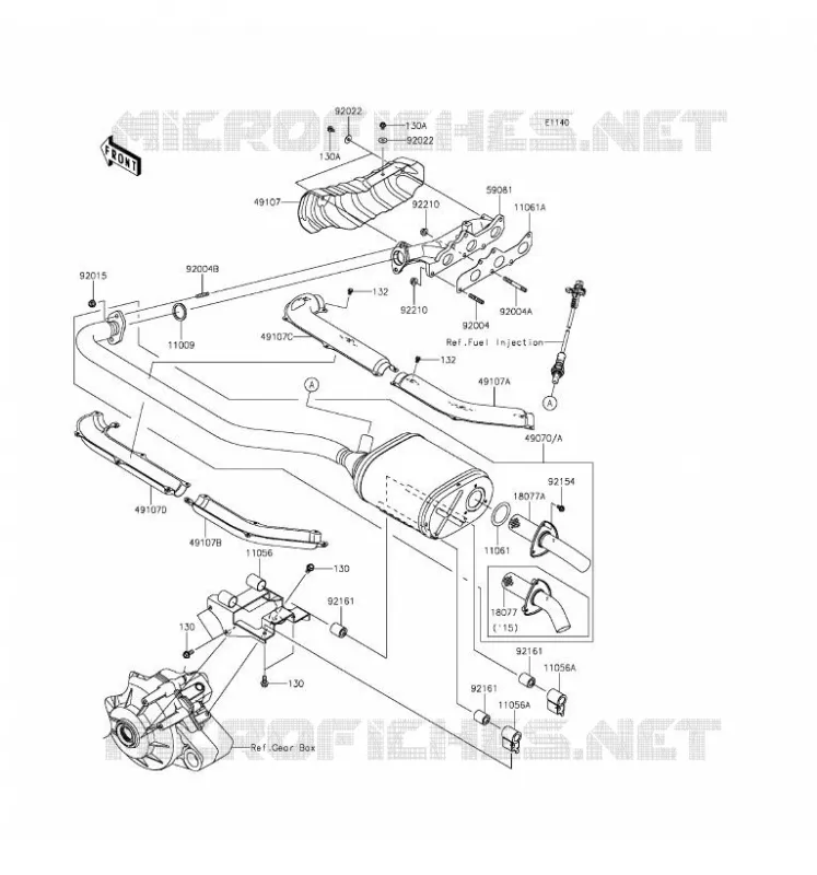 EXHAUST Kawasaki SSV 820 2016 MULE PRO-FXT  KAF820BGF