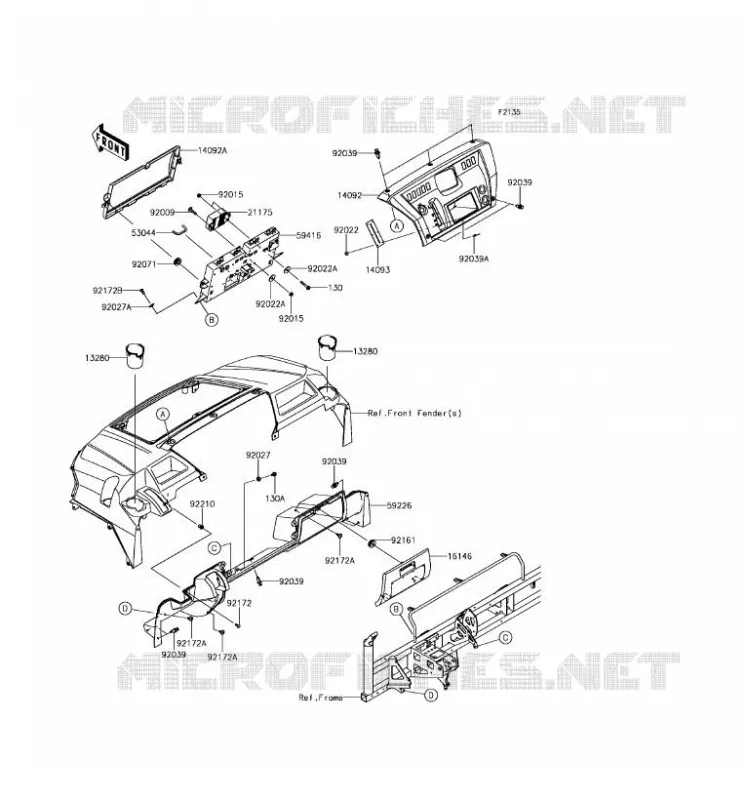 FRONT BOX Kawasaki SSV 820 2017 MULE PRO-FXT  KAF820BHF