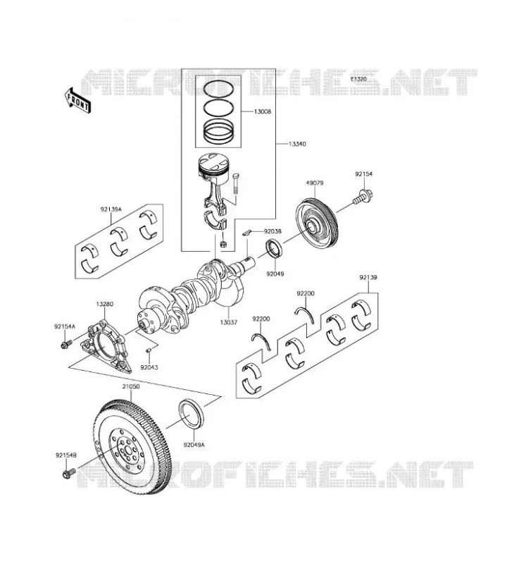 CRANKSHAFT - PISTON Kawasaki SSV 820 2017 MULE PRO-FXT  KAF820BHF