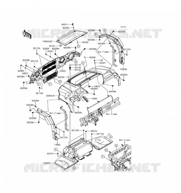 FRONT FENDER Kawasaki SSV 820 2017 MULE PRO-FXT  KAF820CHF