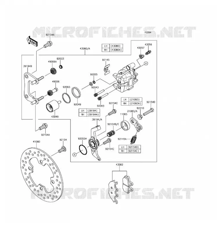 REAR BRAKE Kawasaki SSV 820 2017 MULE PRO-FXT  KAF820CHF