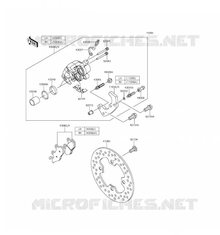 FRONT BRAKE Kawasaki SSV 820 2016 MULE PRO-FX  KAF820FGF