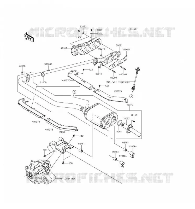 EXHAUST Kawasaki SSV 820 2016 MULE PRO-FX  KAF820HGF