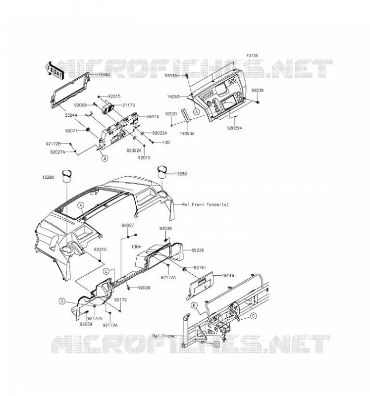FRONT BOX Kawasaki SSV 820 2016 MULE PRO-FX  KAF820HGF