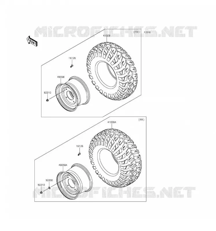 WHEELS - TIRES Kawasaki SSV 820 2016 MULE PRO-FX  KAF820HGF