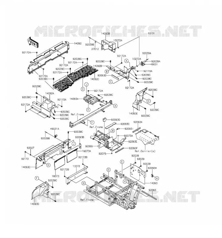 FRAME PARTS(ARRI&Egrave;RE) Kawasaki SSV 820 2016 MULE PRO-FXT  KAF820JGF