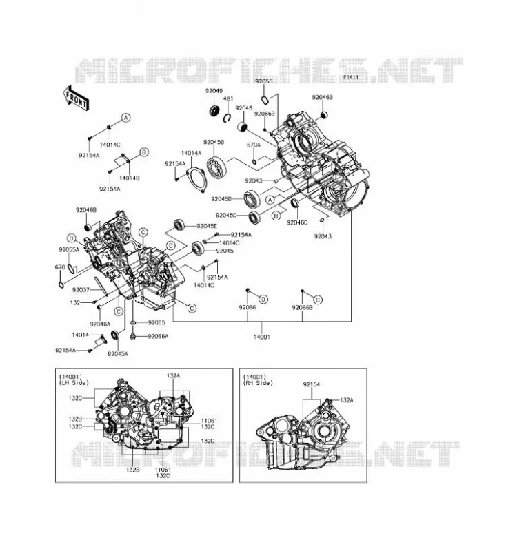 CRANKCASE(S) Kawasaki SSV 800 2016 TERYX  KRF800FGF