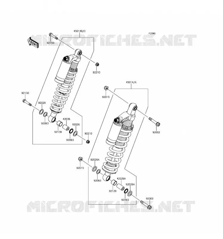 SUSPENSION - SHOCK ABSORBER Kawasaki SSV 800 2016 TERYX  KRF800FGF