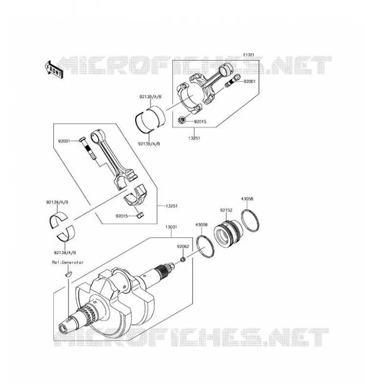 CRANKSHAFT Kawasaki SSV 800 2017 TERYX  KRF800FHF
