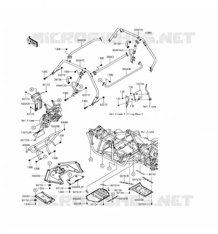 PROTECTION - CHASSIS CAB Kawasaki SSV 800 2016 TERYX CAMO  KRF800HGF