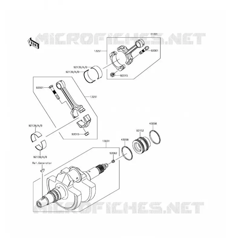 CRANKSHAFT Kawasaki SSV 800 2017 TERYX 4  KRT800FHF